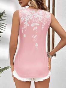 SHEIN Clasi Summer Casual Flower Print Round Neck Tank Top - Multicolor - View 2