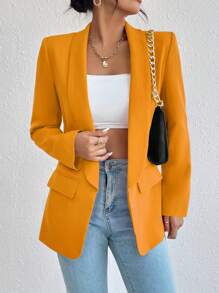 Chiquease 女士純色簡約日常長袖西裝