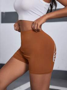 Zolique Mallas cortas impresas a mano con diseño de calavera para mujer