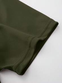 Manfinity Dauomo Men Solid Color Basic Round Neck Short Sleeve T-Shirt, Casual Daily Wear - Army Green - View 6