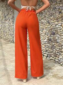 EURMUSE WOMEN BOTTOM ORANGE COMFORT PANT - Orange - View 2