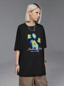 SHEIN EZwear Oversized Heat Sensitive Image Print T-Shirt, Unisex