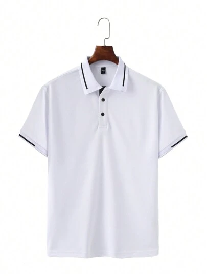 Manfinity Mode 男士夏季休闲撞色短袖 Polo 衫，适合高尔夫运动