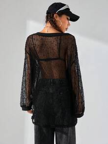 SHEIN Coolane 游泳套裝/鄉村音樂會服飾/舞台派對服裝 - 黑色 - 查看 2