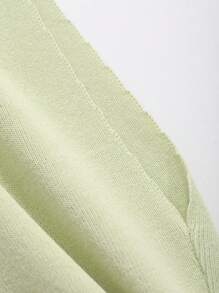 Dazy-Less 1pc Women Business Casual Short Sleeve Pullover Knitted Sweater Top Old Money Style - Green - View 8