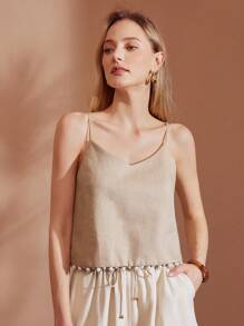 MOTF PREMIUM 實心假珍珠邊緣背心上衣