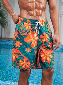 Manfinity VDAYZ 1 quần short đi biển rộng rãi in họa tiết hoa cho nam, đồ bơi cặp đôi phong cách nghỉ dưỡng đi biển, Hawaii - Nhiều màu - Xem 3