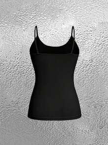 SHEIN EZwear 春夏大尺碼修身純色休閒吊帶上衣 - 彩色 - 查看 2