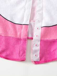 Top con capucha y manga murciélago estilo kimono para niña con impresión de unicornio animado