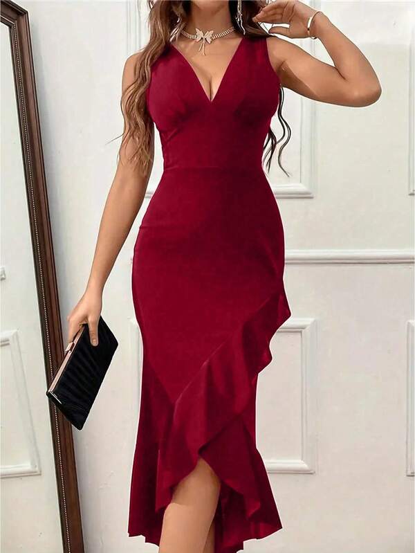 Women's Elegant Fish-Tail Dress, Fashion Summer