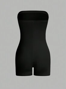 SHEIN EZwear 3pcs Solid Tube Unitard Romper - Multicolor - View 8