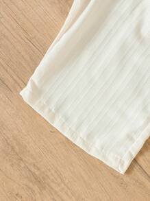 SHEIN Vintaside Kids 寶寶女孩輕鬆優雅簡約多用途無肩吊帶連身褲，春夏季 - 紫色 - 查看 5