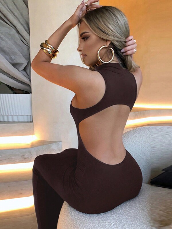 XLLAIS Sexy Backless High Neck Bodycon Dress 2025 Summer Sleeveless Solid Birthday Party Long Dress Halloween