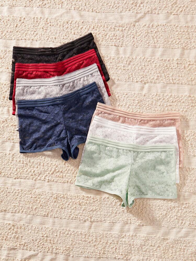 Sexy Lace Comfortable Women Boyshorts 7 Packs
