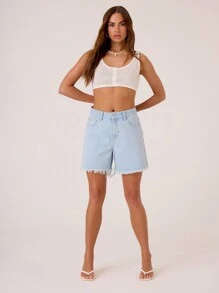 MUSERA Áo croptop siêu ngắn cài cúc phía trước, chất liệu vải họa tiết, thích hợp cho kỳ nghỉ hè, mùa xuân, hè, lễ hội, - trắng - Xem 4