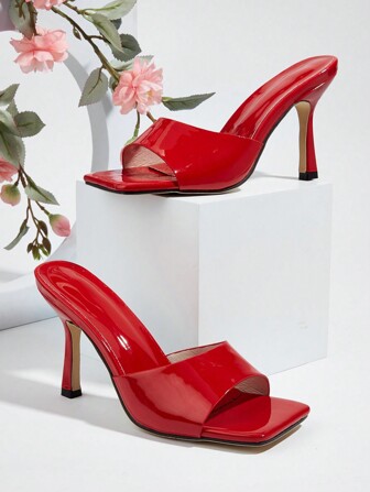 Red Thin Heel Fashionable Women High Heel Sandals