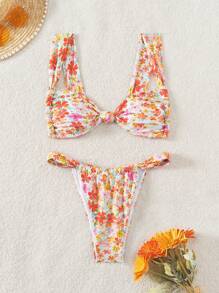 Women Bikini Set, Random Print, Copyright Purchased Summer Beach - Multicolor - View 3