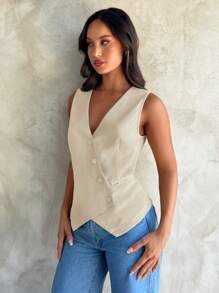 Aloruh 女性春夏時尚純色西裝背心