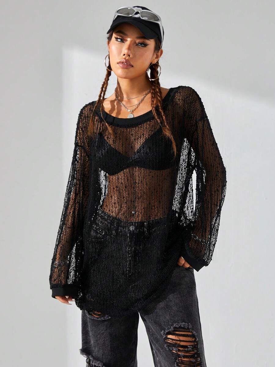 SHEIN Coolane 游泳套裝/鄉村音樂會服飾/舞台派對服裝 - 黑色 - 查看 1