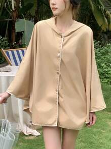 DAZY Women Plain And Simple Hooded Regular Jacket - Khaki - View 5