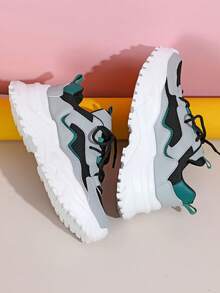 New Contrast Color Thick-Soled Women Shoes For Spring, Women Chunky Sneakers - Multicolor - View 5