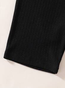 Tween Girl 3pcs High Waist Ribbed Elastic Biker Shorts - Multicolor - View 5