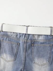 Teen Girl Fashionable Street Style Denim Shorts