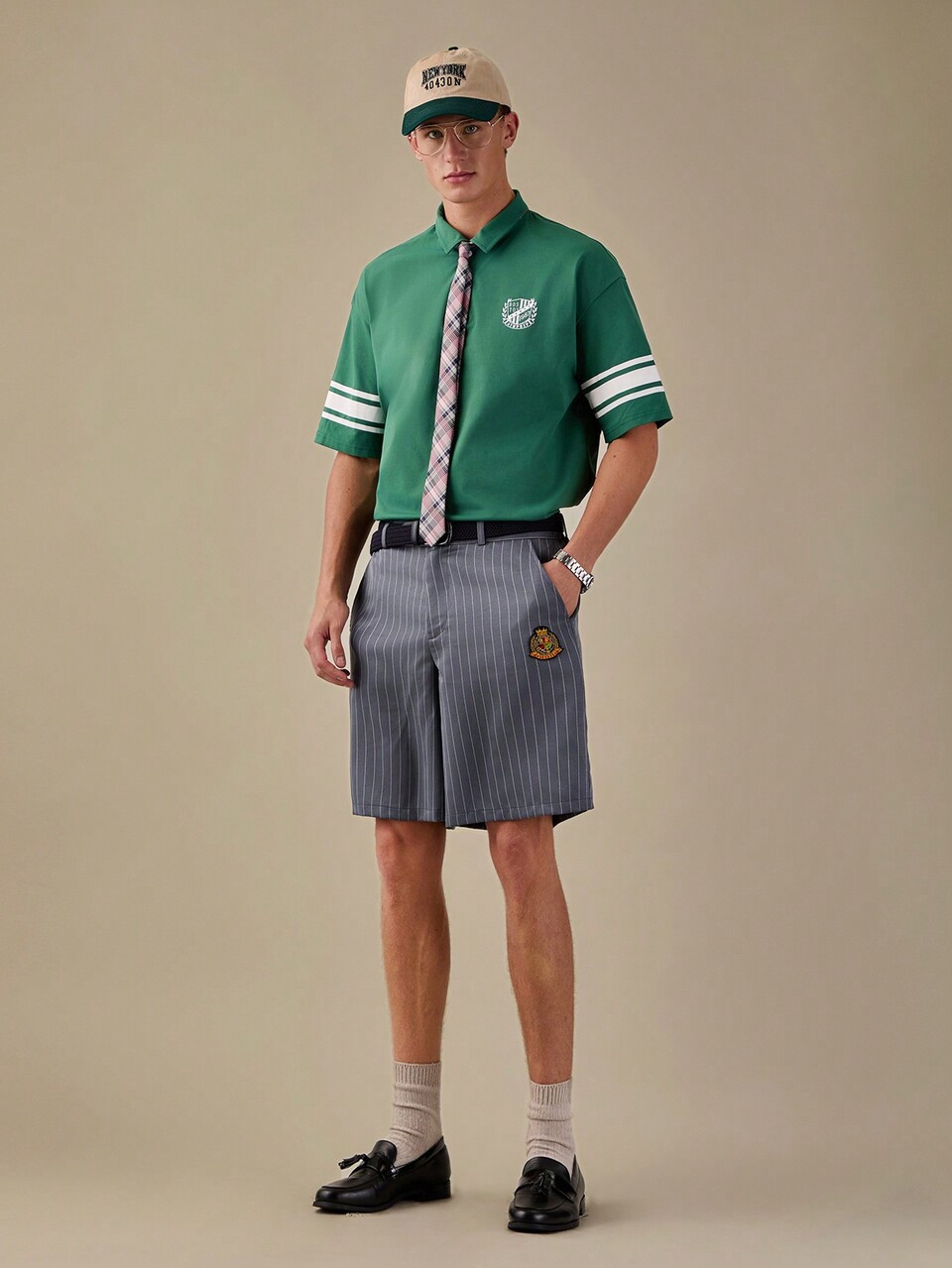 Men Summer Casual Color-Block Badge Printed Short Sleeve Polo Shirt,Back To School