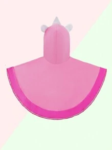 Top con capucha y manga murciélago estilo kimono para niña con impresión de unicornio animado