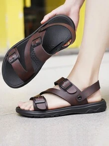 Men's Flip Flops, New Design Dual-Use Indoor Outdoor Comfortable Casual Slippers - Brown - View 2