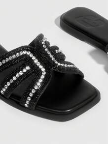 CUCCOO TILAWA Women's Stylish Rhinestone Flat Sandals For Summer