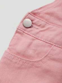 Salopette et combinaison en jean rose mignonnes et polyvalentes pour le port quotidien des jeunes filles - Rose bonbon - Voir 3
