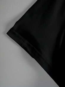 SHEIN EZwear 女式夏季短袖 T 恤，印有口号，如果您要咸一点，至少带上龙舌兰酒 - 黑色 - 查看 3