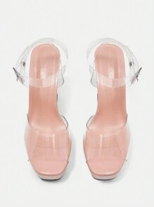 CUCCOO SZL Women's Fashionable Transparent High Heel Sandals