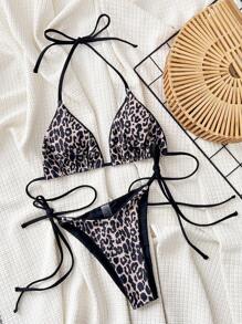 Swim SXY 2 件豹纹比基尼套装，适合海滩度假（印花随机）夏季