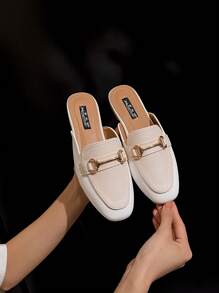 Mengshangli 2025 Autumn French Vintage Brown Slip-On Flat Mules Slippers For Women - Multicolor - View 4