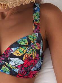 SHEIN Swim Floral Print Tassel Decoration Bikini Set (3 Pieces) For Beach/Pool Vacation Summer