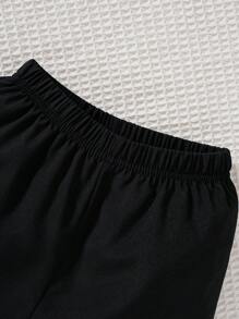 格子牛仔效果衬衫、帽子和短裤街头风格时尚男婴婴儿服装 - 卡其色 - 查看 5