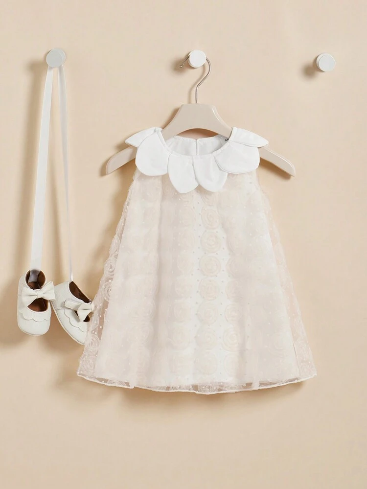 Baby Girl Sweet Princess Style Hollow Out Flower Sundress For Summer
