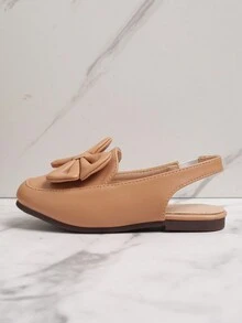 1 Pair Girls' PU Soft Bottom Breathable Closed Toe Flat Sandals, Spring/Summer - Brown - View 3