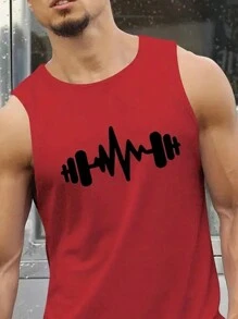 Manfinity Dauomo 男裝印花休閒無袖春夏運動背心