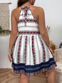 SHEIN VCAY Đầm đi nghỉ có dây vai lạnh cỡ lớn - Nhiều màu - Xem 2