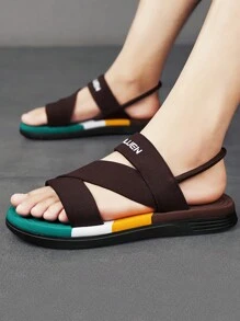 男士休闲凉鞋，春夏新款，两穿式，软底沙滩户外拖鞋 - 棕色 - 查看 5