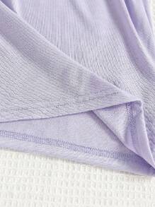 Young Girls Casual Mother And Daughter Back Print Short Sleeve Summer T-Shirt Mommy And Me Matching Outfits (2 Pieces Are Sold Separately) - Mauve Purple - View 4