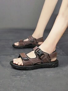 Dép thể thao trẻ em móc và vòng nhẹ và mềm mùa hè - màu nâu - Xem 5