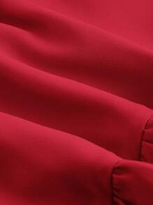 SHEIN MOD Apricot White Ruffled Hem Spaghetti Strap Women Dress