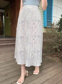 Dazy Designer Floral Printed Pleated Skirt For Women Fall Skirts Vacation Outfits Women - Multicolor - View 2