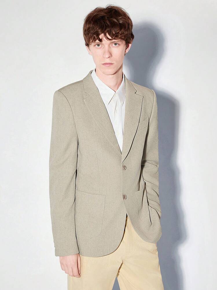 Linen Easy Care Summer Woven Casual Blazer, For Fall Winter