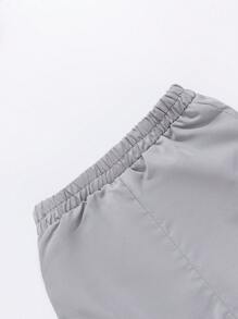 寶寶女孩夏天花卉刺繡方領短袖上衣和短褲可愛套裝 - 紫色 - 查看 7