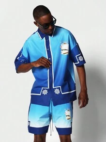 SUMWON Nylon Short With All Over Print